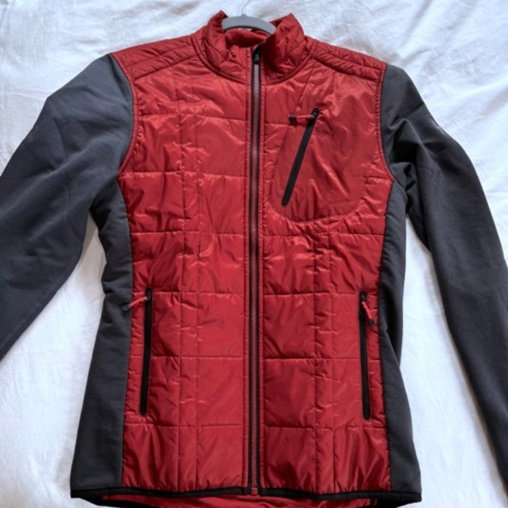 Smartwool M Men's Burnt Sienna Orange Gray Zip Quilted Jacket Smartloft Puffer